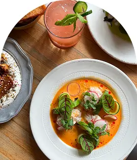 Mediterranean fish dish with radishes
